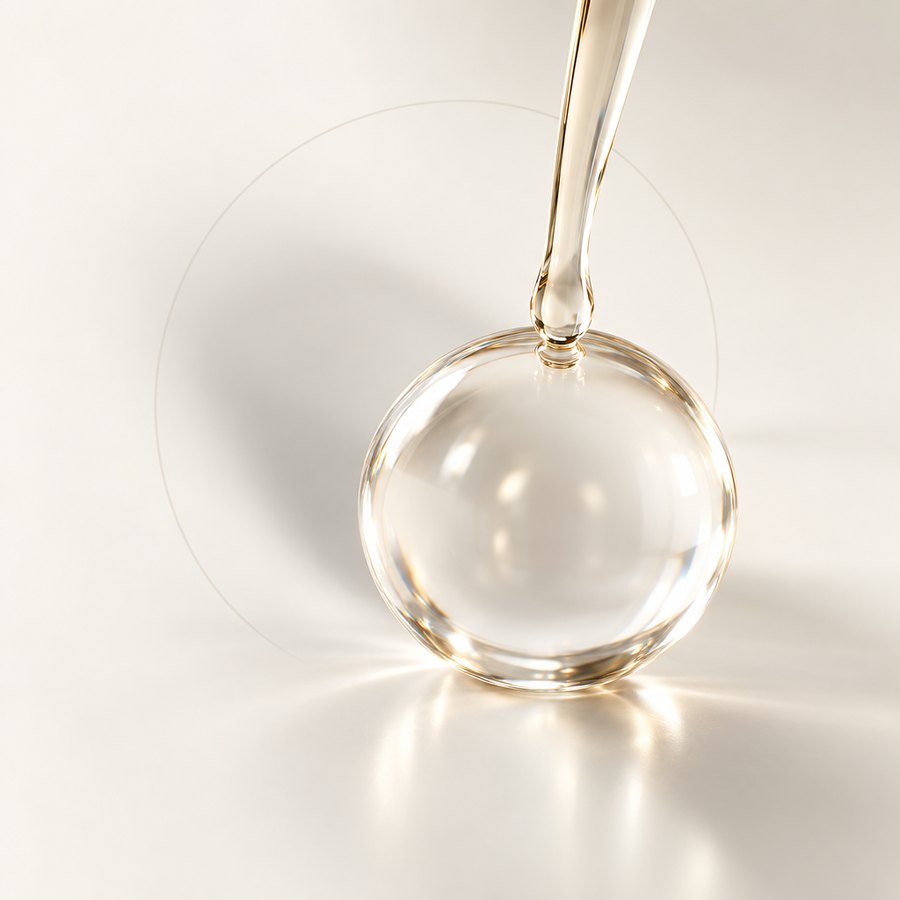 Gota sobre una esfera de vidrio